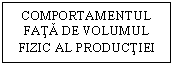 Text Box: COMPORTAMENTUL FATA DE VOLUMUL FIZIC AL PRODUCTIEI