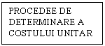 Text Box: PROCEDEE DE DETERMINARE A COSTULUI UNITAR