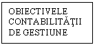 Text Box: OBIECTIVELE CONTABILITATII DE GESTIUNE