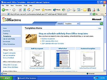 Sabloane Publisher 2003 de la locatia Sabloane la Office Online