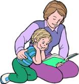 parent and child reading together