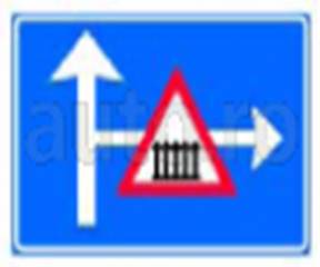 Presemnalizarea unui loc periculos, o intersectie sau o restrictie pe un drum lateral