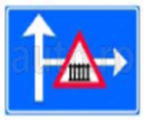 Presemnalizarea unui loc periculos, o intersectie sau o restrictie pe un drum lateral