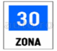 Zona cu viteza recomandata 30 km/h 