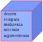Cube: descrie 
compara
analizeaza asociaza
argumenteaza
