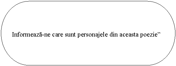 Flowchart: Terminator: Informeaza-ne care sunt personajele din aceasta poezie