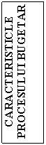 Text Box: CARACTERISTICLE PROCESULUI BUGETAR

