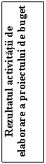 Text Box: Rezultatul activitatii de elaborare a proiectului de buget

