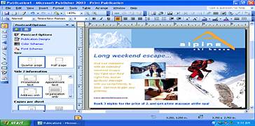 Creati si tipariti rapid felicitari in Publisher 2003