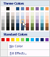 Theme Colors and Standard Colors palettes