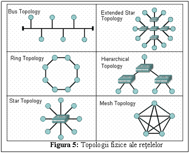 Text Box: 
Figura 5: Topologii fizice ale retelelor
