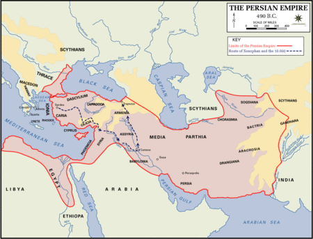 Imperiul Persan in anul 490 i.Hr.