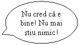 Oval Callout: Nu cred ca e bine! Nu mai  stiu nimic!