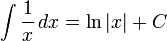 int frac,dx = ln + C