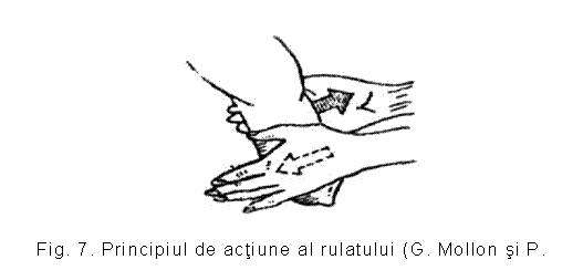 Text Box: 
Fig. 7. Principiul de actiune al rulatului (G. Mollon si P. Dotte)
