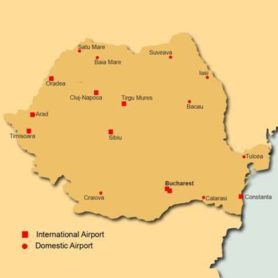 Description: romania airports map copy